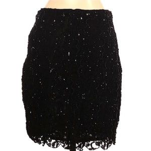 INC  NWT black beaded sequins lacy mini skirt Size 4
